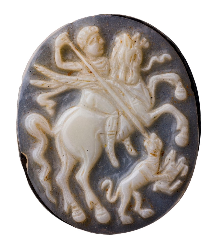 'Hunter on horseback with panther' c. 300-500 AD