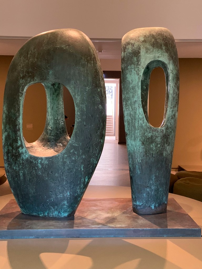 Barbara Hepworth (British, 1903-1975) 'Twin Forms in Echelon' 1961 (installation view)