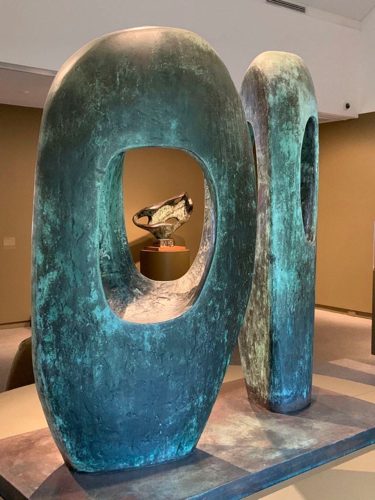 Barbara Hepworth (British, 1903-1975) 'Twin Forms in Echelon' 1961 (installation view)