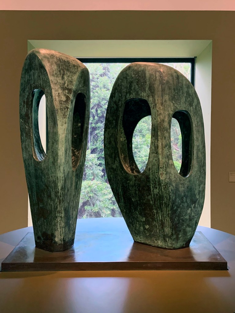 Barbara Hepworth (British, 1903-1975) 'Twin Forms in Echelon' 1961 (installation view)