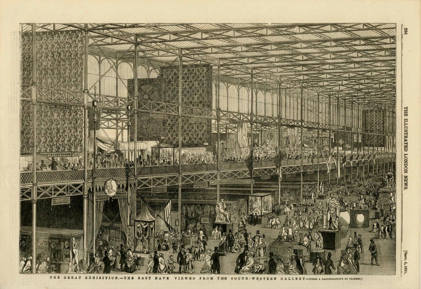 Engravers unknown (English) 'The Great Exhibition: The east nave, viewed from the south-western gallery' 1851
