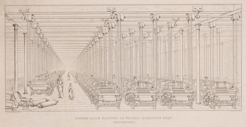 J. W. Lowry (British, 1803-1879) 'Power loom factory of Thomas Robinson Esqr. Stockport, Cheshire' c. 1849-1850