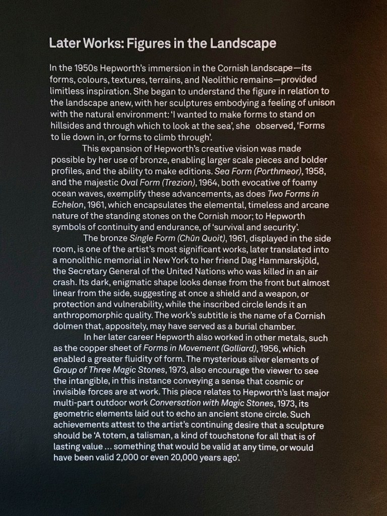 Later Works: Figures in the Landscape wall text