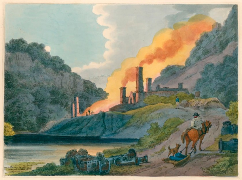 Philippe Jacques de Loutherbourg RA (French, 1740-1812) 'Iron Works, Coalbrook Dale' c. 1824