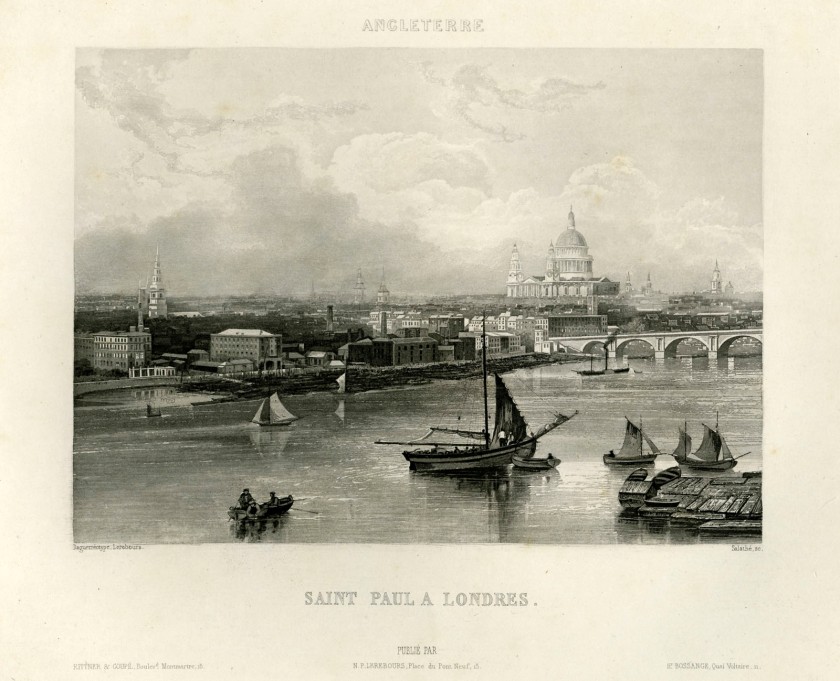 Noël Marie Paymal Lerebours (French, 1807-1873) 'Plate 4, England, St Pauls and London' c. 1840