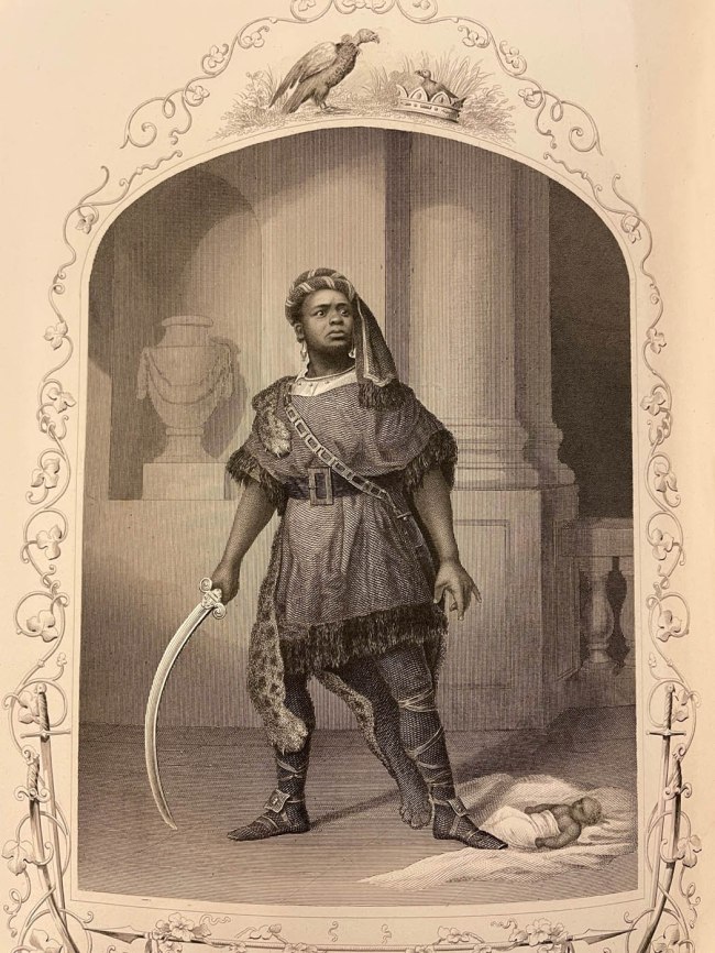 'Mr Ira Aldridge as Aaron in Titus Andronicus' From 'Tallis's Drawing Room Table Book of Theatrical Portraits, Memoirs and Anecdotes' c. 1851