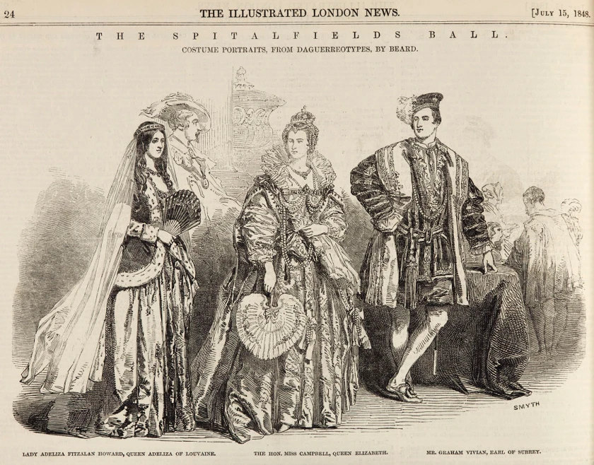 Smyth (engraver) 'The Spitalfields Ball. Costume Portraits, from daguerreotypes, by Beard'