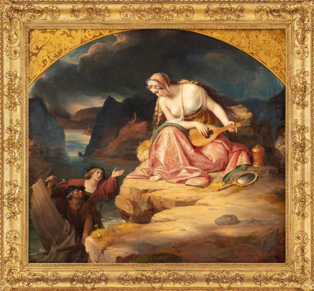 Carl Joseph Begas (German, 1794-1854) 'Die Lureley' 1835 from the exhibition 'Femme Fatale: Gaze – Power – Gender' at the Hamburger Kunsthalle, Hamburg, December 2022 - April 2023