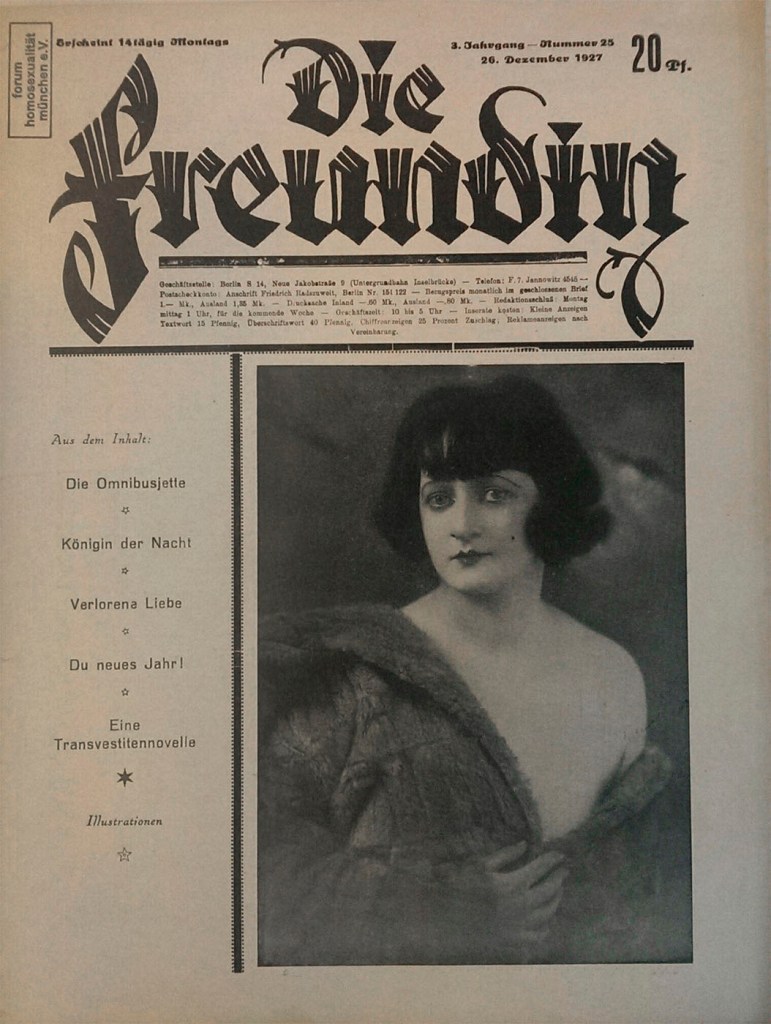 Cover of "Die Freundin" (The Girlfriend) 26. December 1927 Cover of "Die Freundin" (The Girlfriend) 26. December 1927