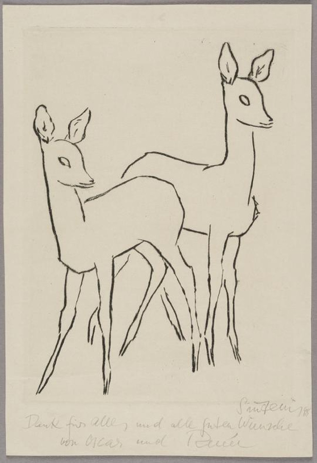 Renée Sintenis (German born Poland, 1888-1965) 'Zwei stehende Rehe' (Two Standing Deer) 1948 Renée Sintenis (German born Poland, 1888-1965) 'Zwei stehende Rehe' (Two Standing Deer) 1948