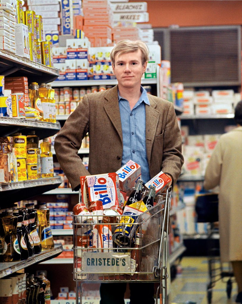 Bob Adelman (American, 1930-2016) 'Andy Warhol in Gristedes Supermarket, New York City' 1965 from the exhibition 'Andy Warhol and Photography: A Social Media' at the Art Gallery of South Australia, Adelaide, March - May, 2023