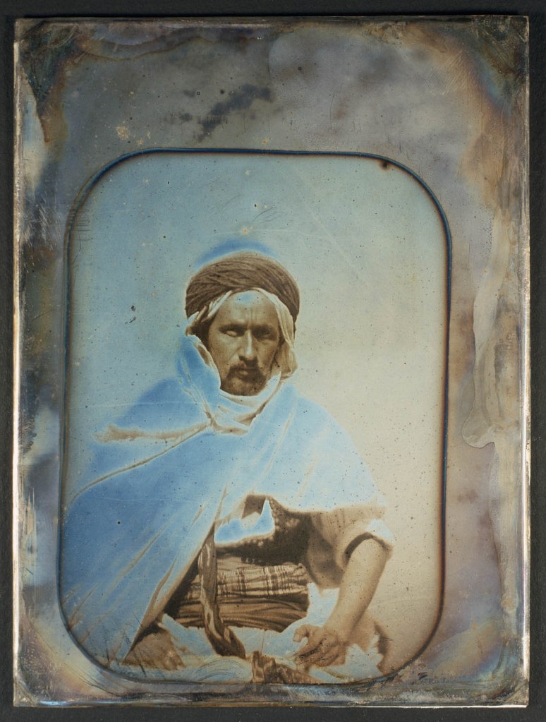 Henri Jacquart (French, 1809 died after 1873) 'Ali ben Mohamed, 29 ans, Arab from the plain' September 1851 from the exhibition 'Photographs. An Early Album of the World (1842-1911)' at the musée du quai Branly – Jacques Chirac, Paris, April - July, 2023 Henri Jacquart (French, 1809 died after 1873) 'Ali ben Mohamed, 29 ans, Arab from the plain' September 1851 from the exhibition 'Photographs. An Early Album of the World (1842-1911)' at the musée du quai Branly – Jacques Chirac, Paris, April - July, 2023