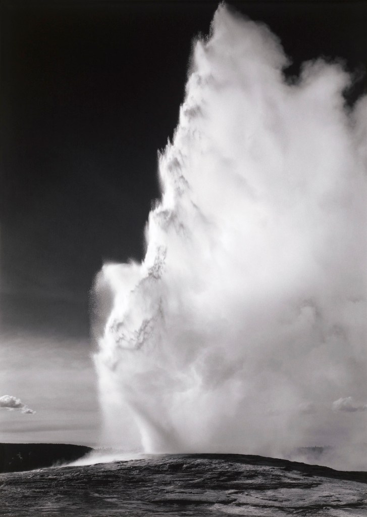 Ansel Adams (American, 1902-1984) 'Old Faithful Geyser, Yellowstone National Park, Wyoming' 1942