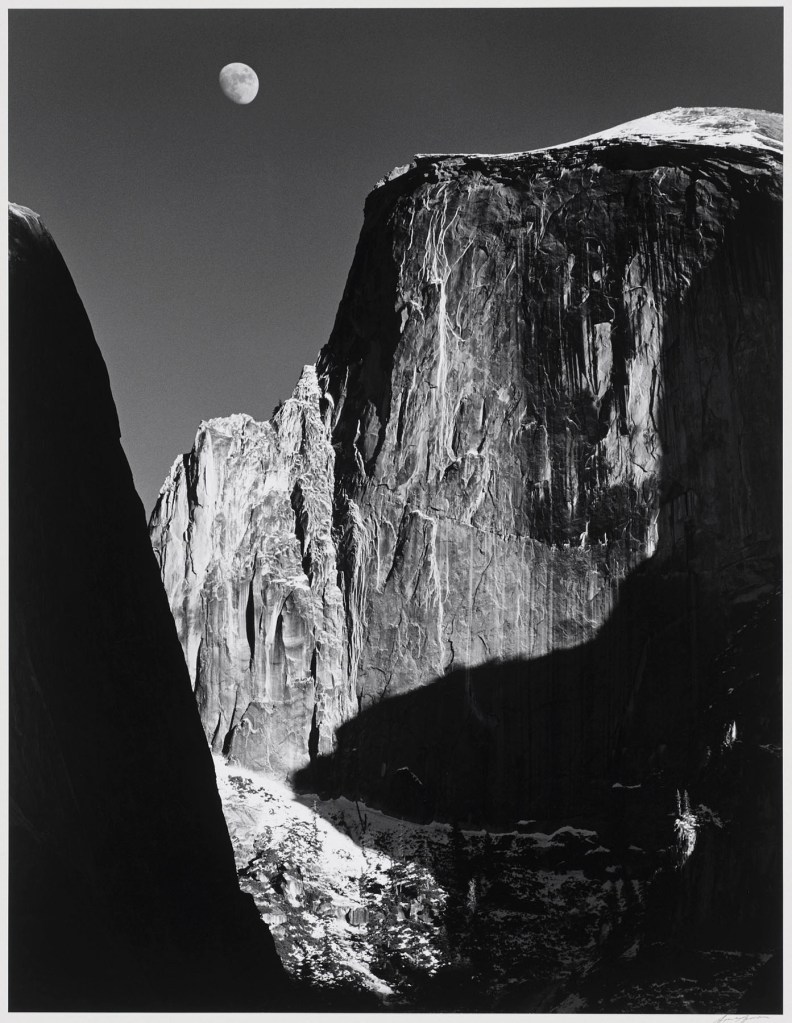 Ansel Adams (American, 1902-1984) 'Moon and Half Dome, Yosemite National Park' 1960