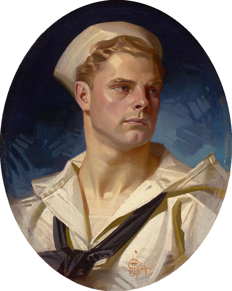 J.C. Leyendecker (American, 1874-1951) 'Portrait of an American Sailor, Charles Beach' 1918
