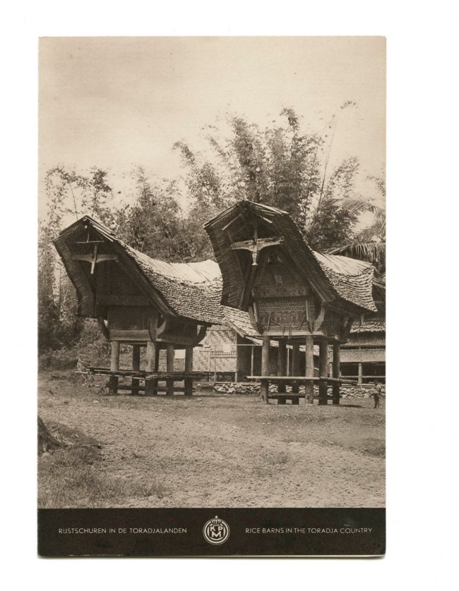 Unknown photographer. 'Rustschuren in de Toradjalanden / Rice Barns in the Toradja Country' April 1938