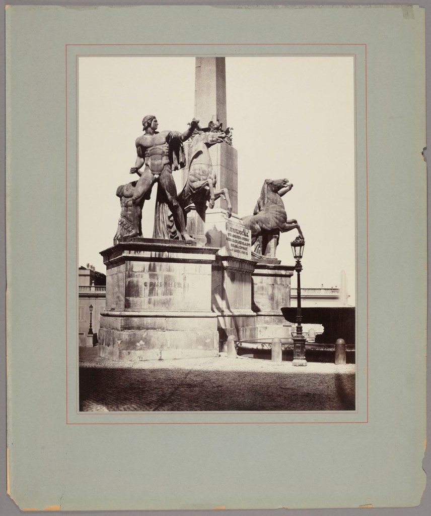 Robert Macpherson (Scottish lived Italy, 1814-1872) 'Rome: The Fountain of the Dioscuri on Quirinal Hill' 1860