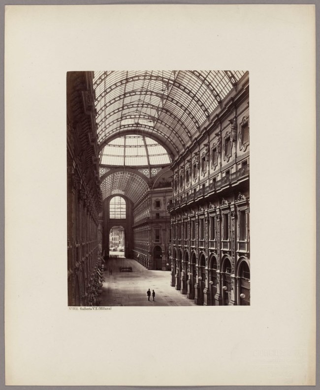 Giorgio Sommer (Italian born Germany, 1834-1914) 'Milan: Galleria Vittorio Emanuele II' c. 1868-1873