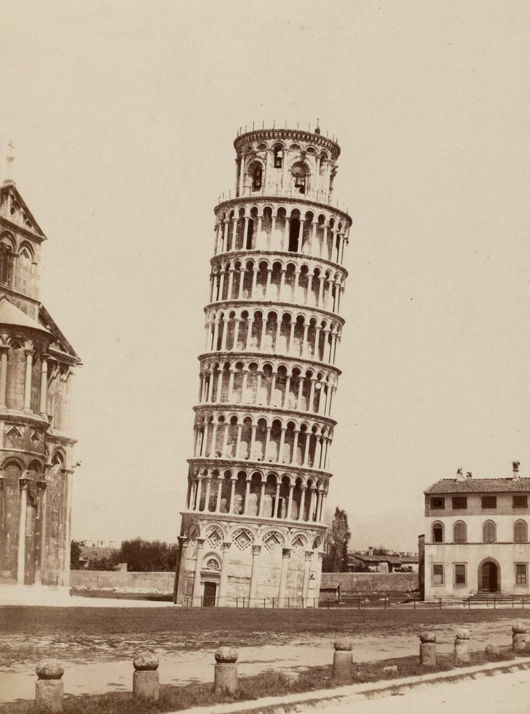 Enrico Van Lint (Italian, 1808-1884) 'Pisa: The Leaning Tower' c. 1855