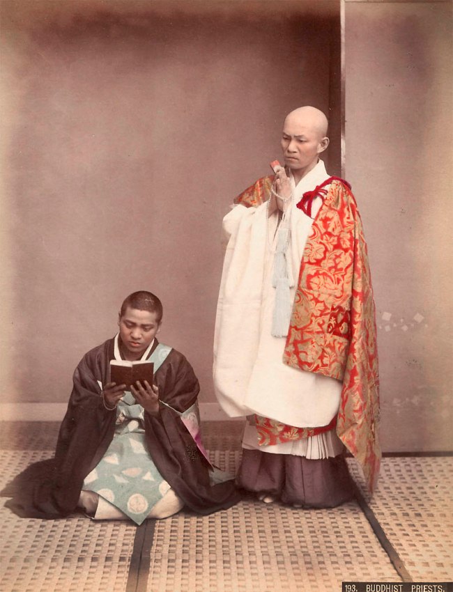 Felice Beato (Italian-British, 1832-1909) 'Buddhist Priests' 1870s
