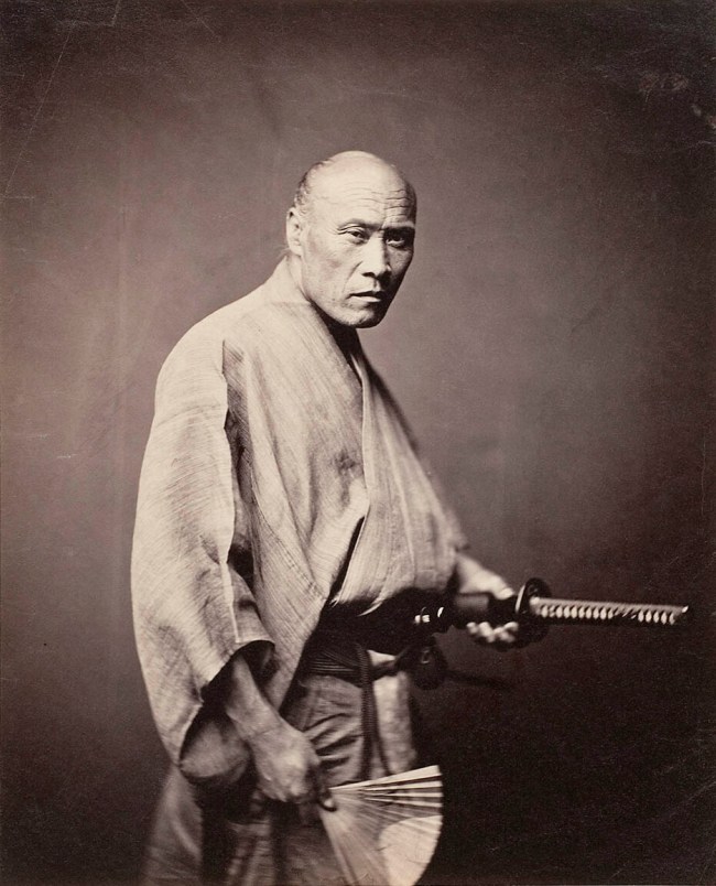 Felice Beato (Italian-British, 1832-1909) 'Samurai, Yokohama' 1864-1865
