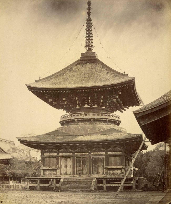 Felice Beato (Italian-British, 1832-1909) 'Single-storied Pagoda, Hachiman Shrine, Kamakura' 1867-1868