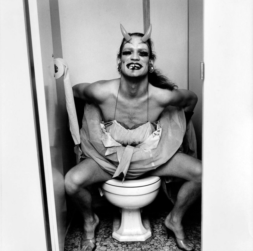 Peter Hujar (American, 1934-1987) 'John Flowers Backstage at the Palm Casino Revue' 1974 from the exhibition 'Peter Hujar – Eyes Open in the Dark' at Raven Row, London, Jan - April 2025