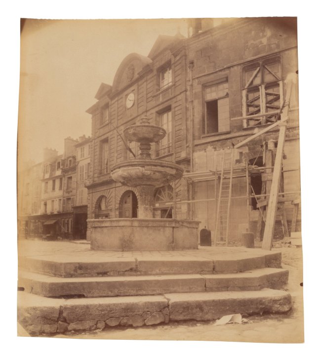 Eugène Atget (French, 1857-1927) 'Nantes – fontaine et Mairie' 1907
