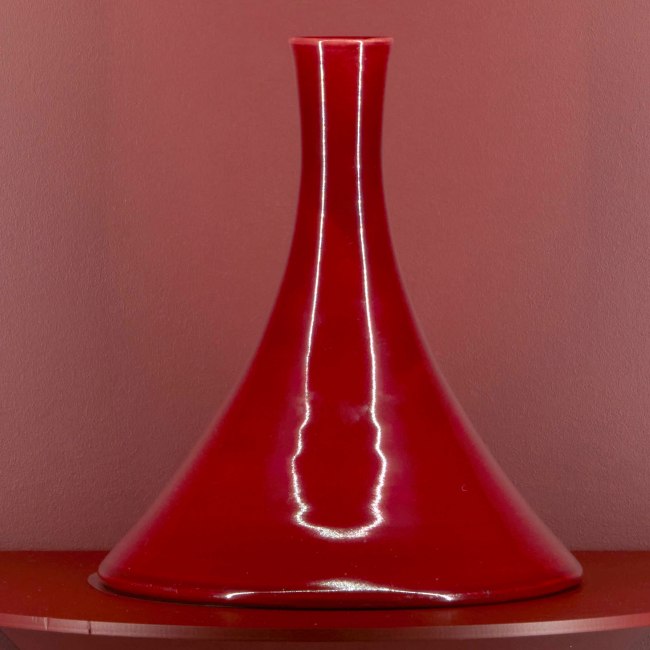 Christopher Dresser (designer, British, 1834-1906) Linthorpe Pottery (manufacturer, Middlesbrough, Yorkshire, England) 'Vase' c. 1888 (installation view)