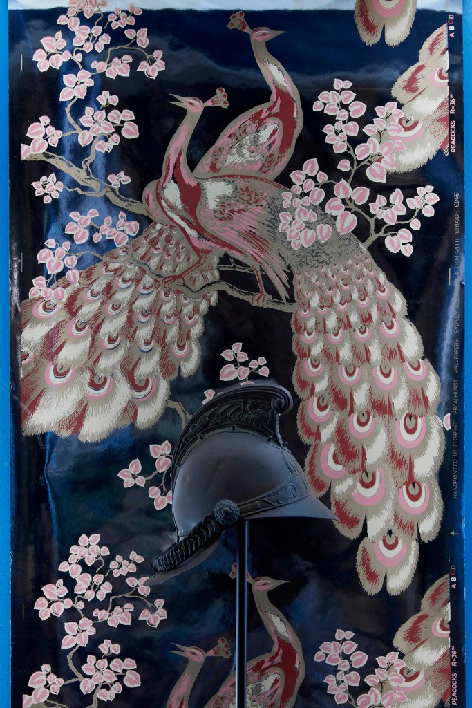 Florence Broadhurst (Australian, 1899-1977)(designer) Florence Broadhurst Wallpapers Pty Ltd (maker, Sydney, New South Wales, Australia) 'Wallpaper roll, 'Peacocks' design' 1969-1977 (installation view)