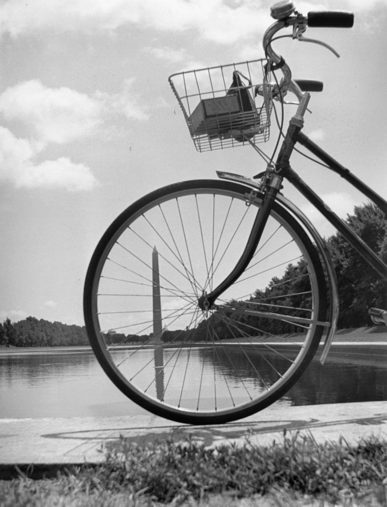 Ruth Orkin (American, 1921-1985) 'Washington Monument as seen from the Lincoln Memorial & reflected in the Mall' Washington D.C., 1939