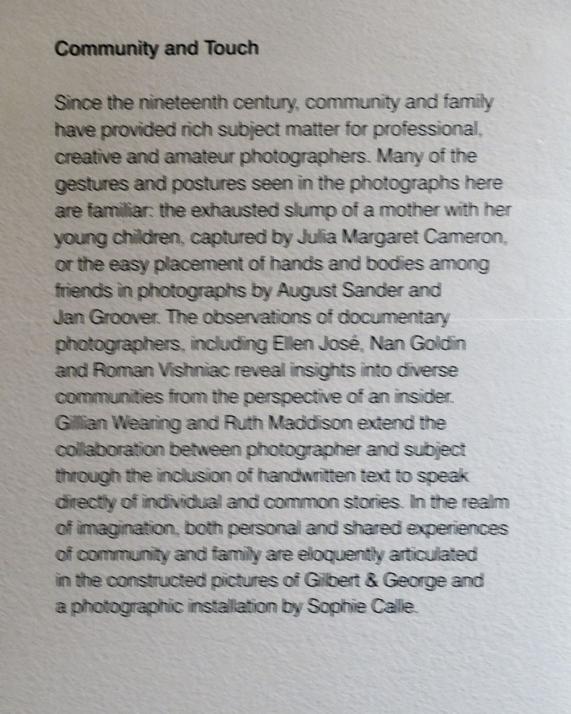 Community and Touch wall text from the exhibition