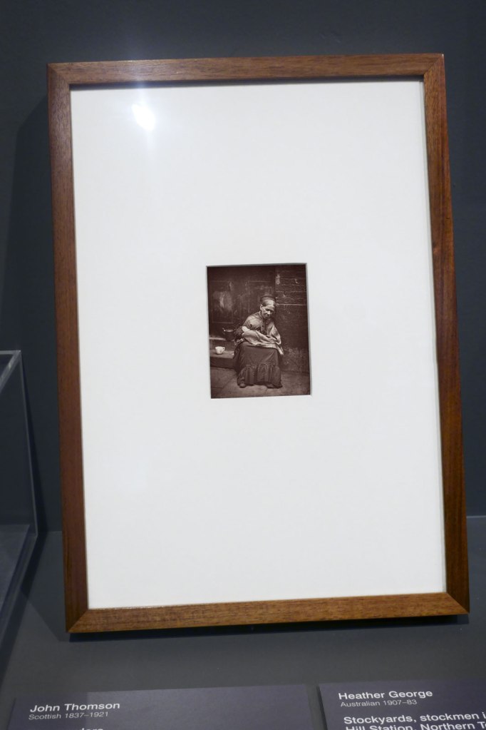 Installation view of the exhibition 'Photography: Real & Imagined' at The Ian Potter Centre: NGV Australia, Melbourne showing John Thomson's 'The crawlers' (1876-1877)