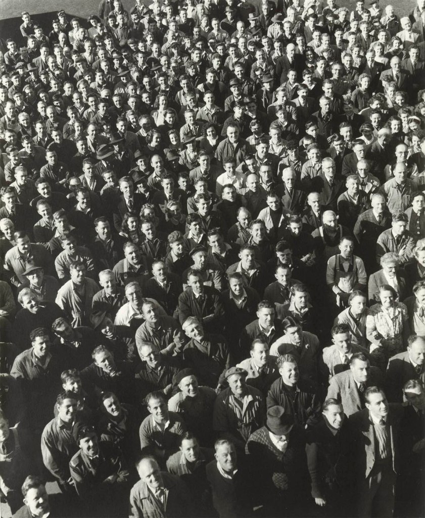 Wolfgang Sievers (Australian born Germany, 1913-2007) 'Shiftchange at Kelly and Lewis engineering works, Springvale, Melbourne' 1949; printed 1986