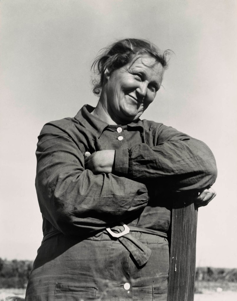 Dorothea Lange (American, 1895-1965) 'Arkansas mother come to California for a new start, with husband and eleven children. Now a rural rehabilitation client. Tulare County, California, from The American Country Woman' November 1938, printed 1965