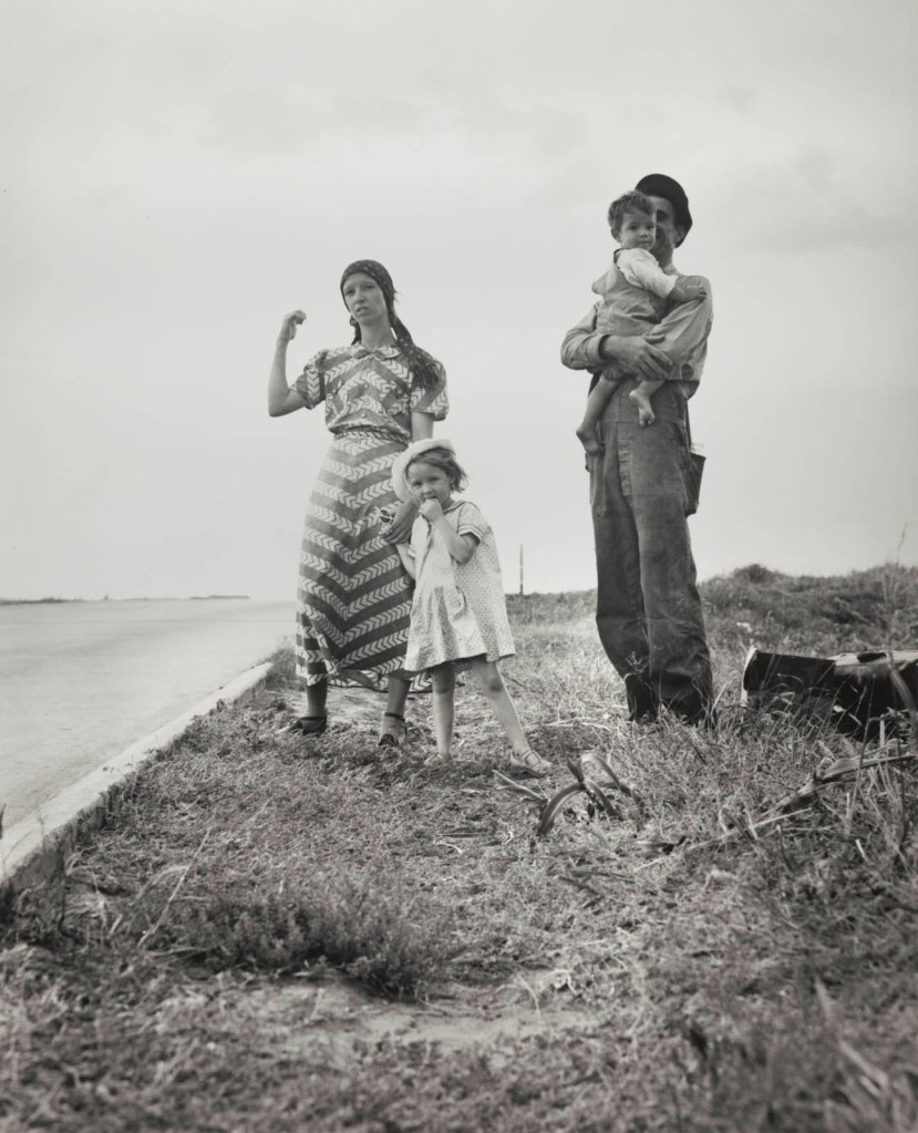 Dorothea Lange (American, 1895-1965) 'Hitch-hiking from Joplin, Missouri, to a sawmill job in Arizona. On U.S. 66 near Weatherford, western Oklahoma' August 12, 1938, printed c. 1960s