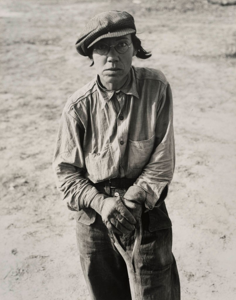 Dorothea Lange (American, 1895-1965) 'Calipatria (vicinity), California. Native of Indiana in a migratory labor contractor's camp. "It's root hog or die for us folks."' February 1937