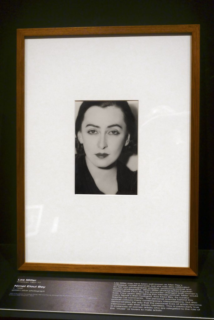 Installation view of the exhibition 'Photography: Real & Imagined' at The Ian Potter Centre: NGV Australia, Melbourne showing Lee Miller's 'Nimet Eloui Bey' (c. 1930)