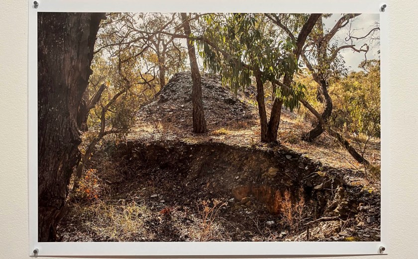 Julie Millowick (Australian, b. 1948) 'Ferrons Mine mullock heap with one of several surrounding shafts, Fryerstown' 2018