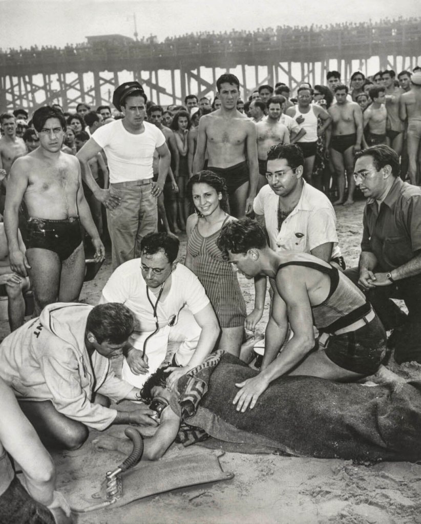 Weegee (American, 1899-1968) 'Drowning victim, Coney Island' c. 1940