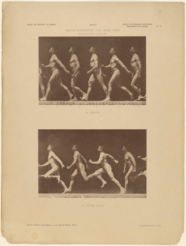 Étienne-Jules Marey (French, 1830-1904) and Michel Berthaud (French, active 1860s-1880s) 'Walking/Running' (La Marche/La Course Rapide) about 1890, published 1893