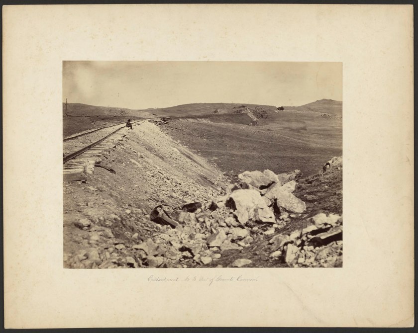 A.J. Russell (American, 1830-1902) 'Embankment No. 3 West of Granite Cannon [Wyoming]' April 1868