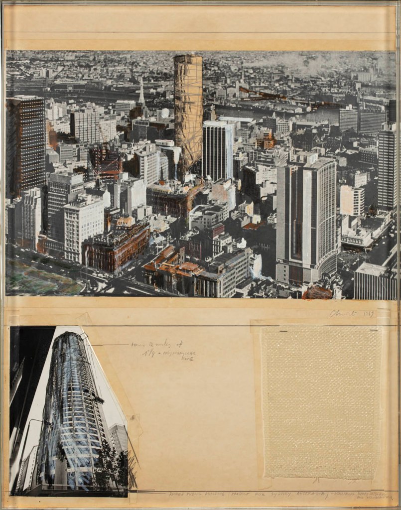 Christo Vladimirov Javacheff (American born Bulgaria, 1935-2020) and Jeanne-Claude Denat de Guillebon (American born Bulgaria, 1935-2009) 'Packed public building, project for Sydney' 1969