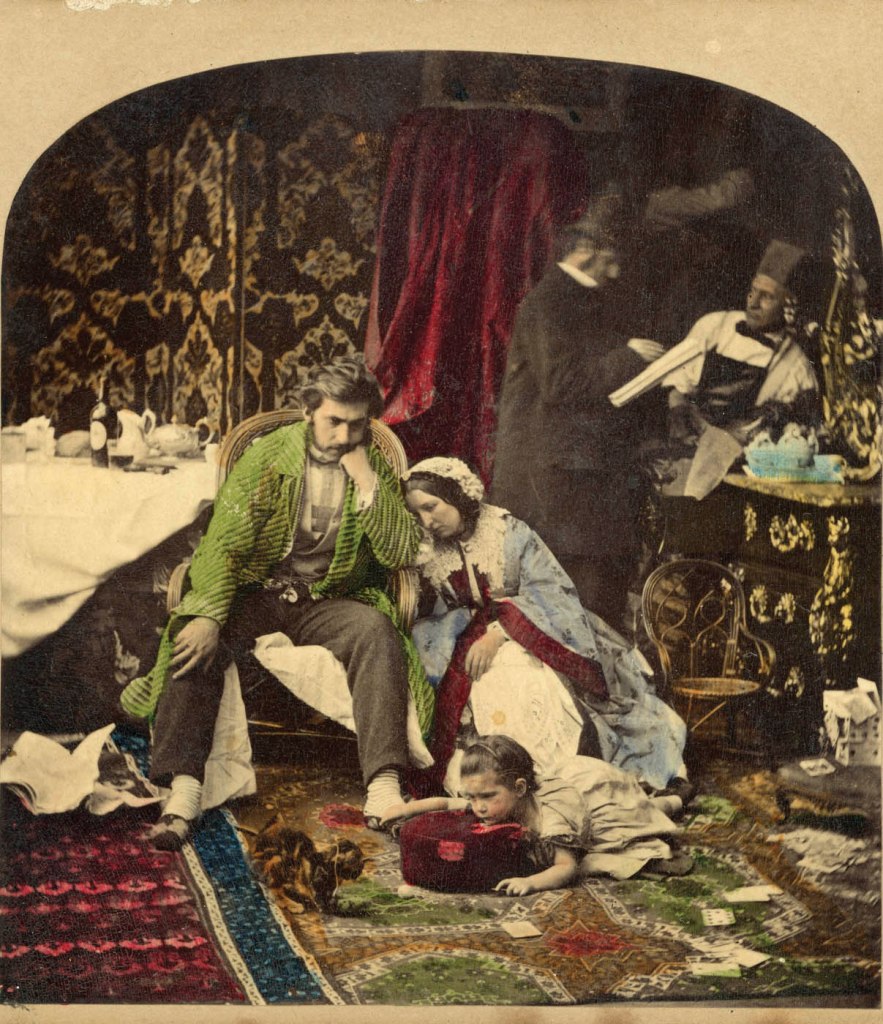 James Elliott (British) 'A Week after the Derby' c. 1855-1860 from the exhibition 'The Staged Photograph' at the Chau Chak Wing Museum at The University of Sydney, April 2023 - August 2024