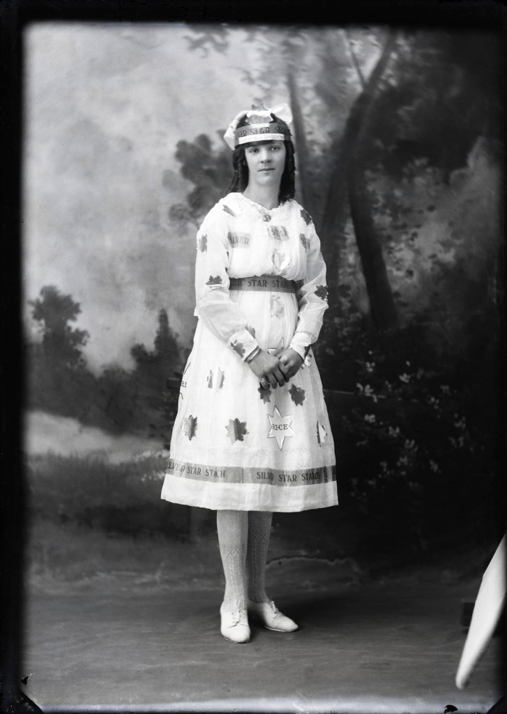 J.G. Park, Leichhardt (Australian) '[Portrait of Miss Larsen wearing a Silver Star Starch costume]' c. 1914-1920s