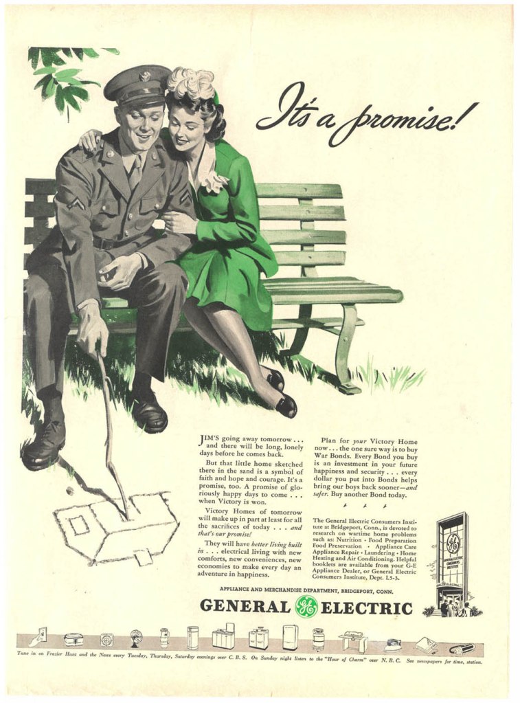 General Electric advertisement 'It's a promise' 1945