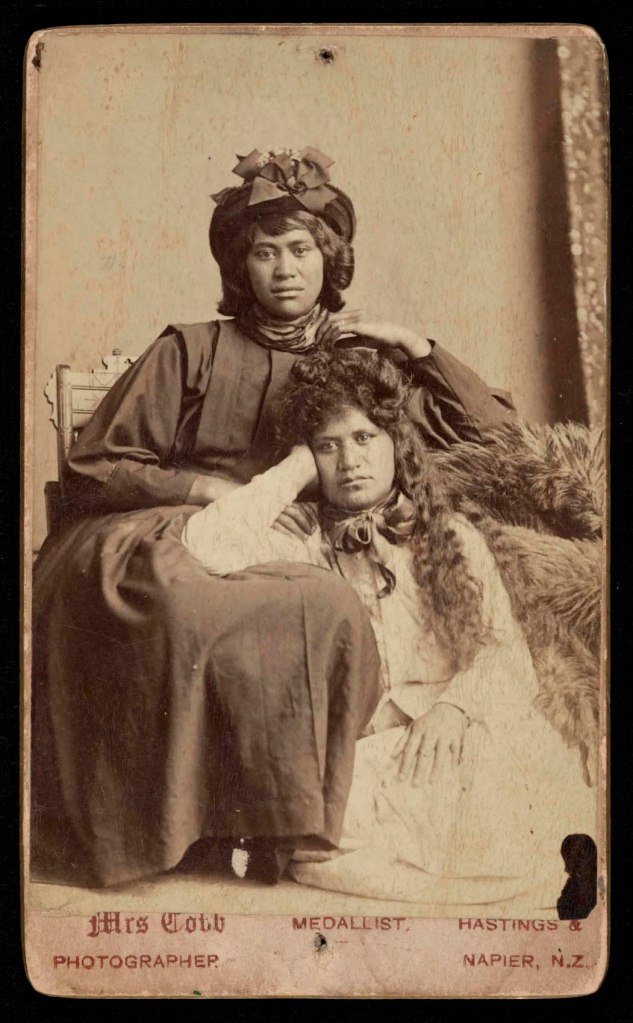 Harriet Cobb (New Zealand born England, 1846-1929) 'Two wāhine' c. 1887-1890