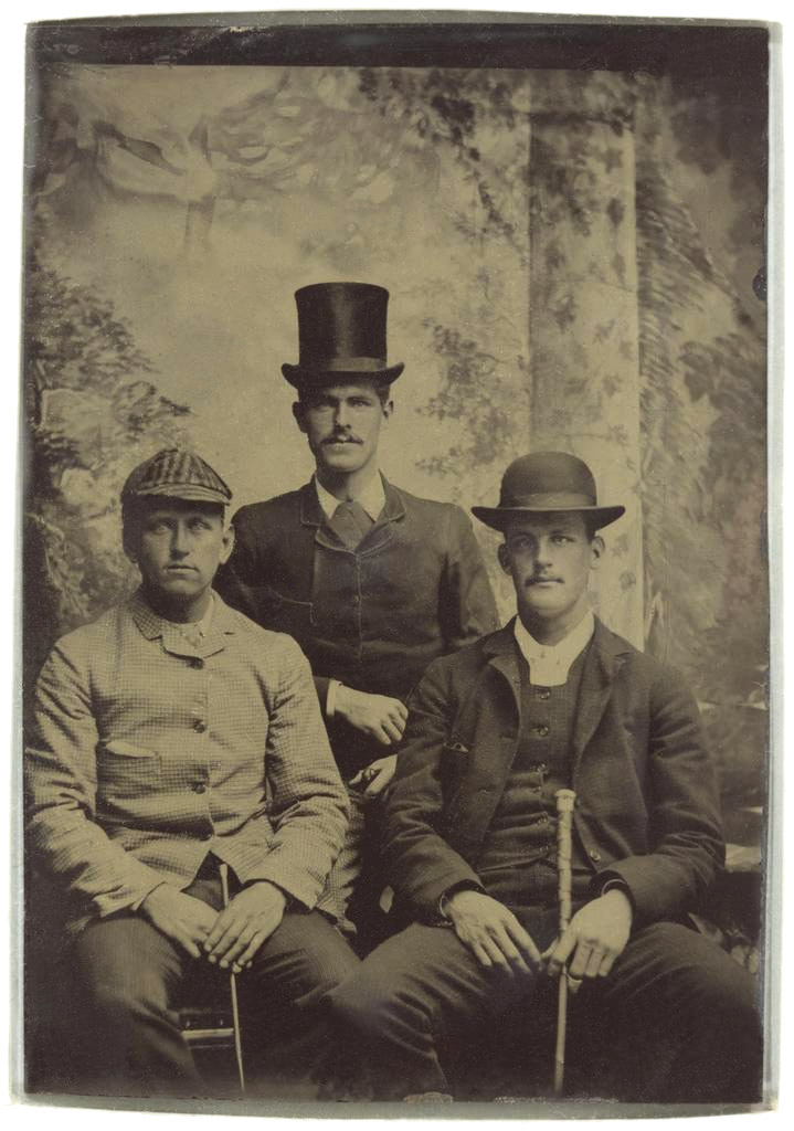 Unknown photographer. 'Three men in hats' c. 1880s