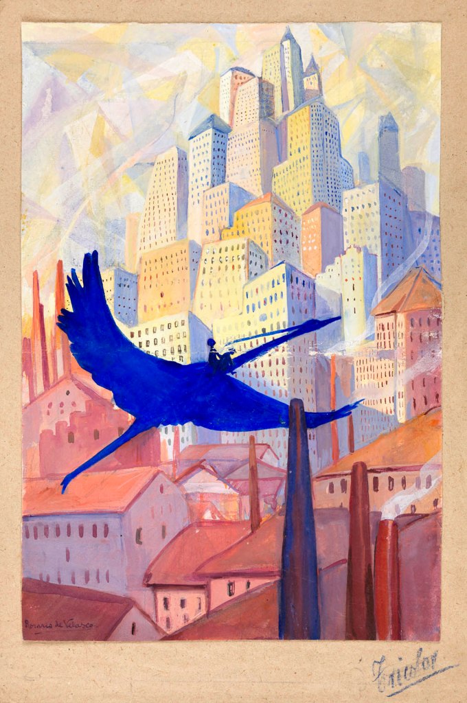Rosario de Velasco (Spanish, 1904-1991) ''The Bluebird', drawing for the cover of María Teresa León's book 'Cuentos para soñar'' (El pájaro azul 1927. Dibujo para la cubierta del libro Cuentos para soñar de María Teresa León, 1927) 1927