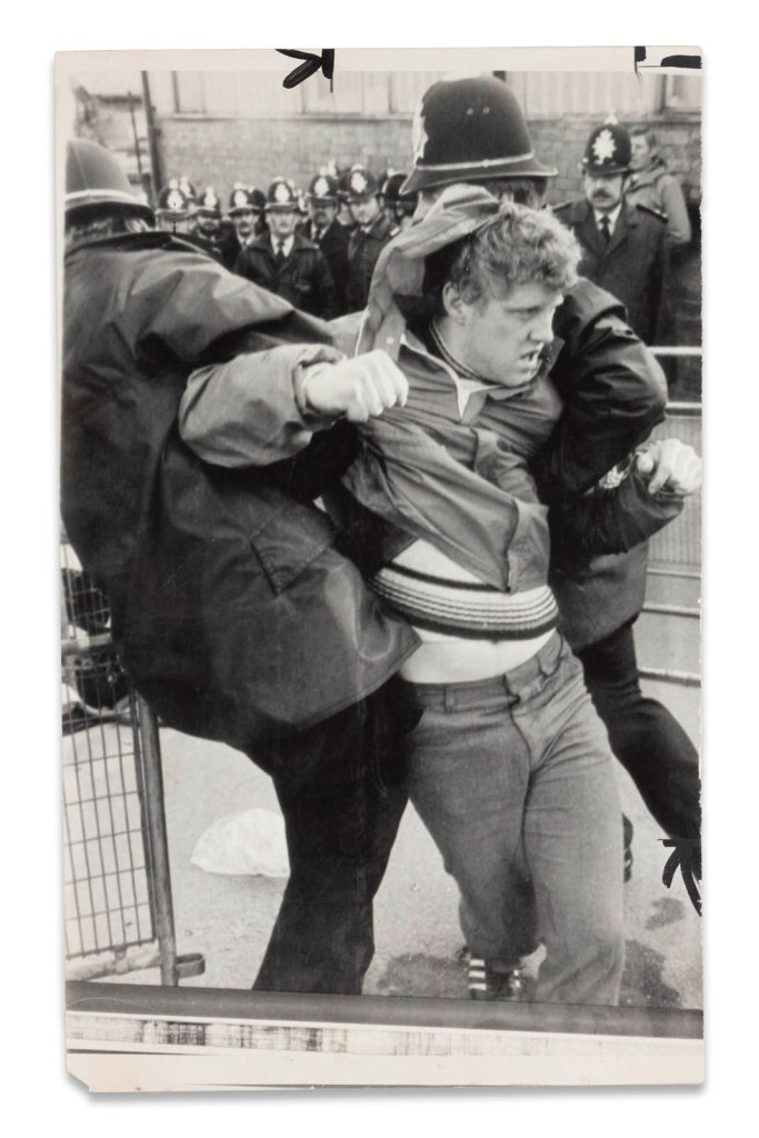 Neville Pyne (British) 'A policeman getting to grips with a picket' 1984